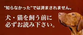 犬・猫を飼う前に必ずお読み下さい。